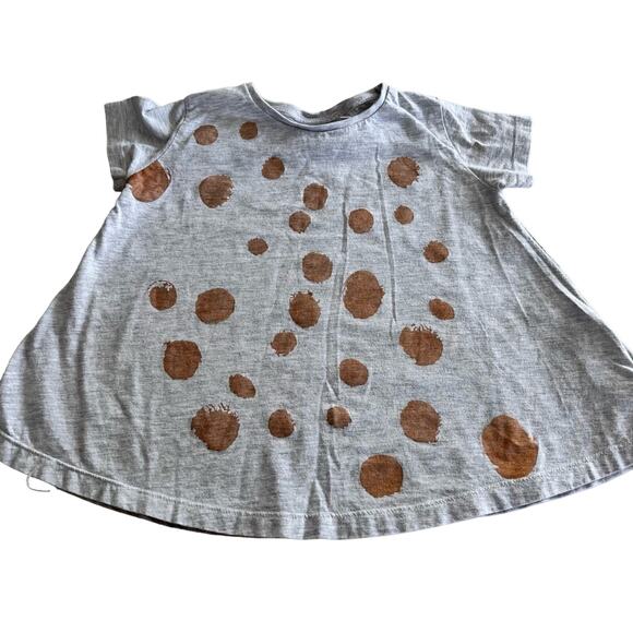Molo Girls Gray Gold Dot Swing T-shirt size 6 - Picture 3 of 9